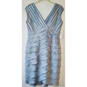 Adrianna Papell Cocktail Knee Length Petite Dress Size 6P Soft Blue Feminine NWT